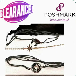 Fashion jewelry 3-pc bracelet set stars and crescent moon